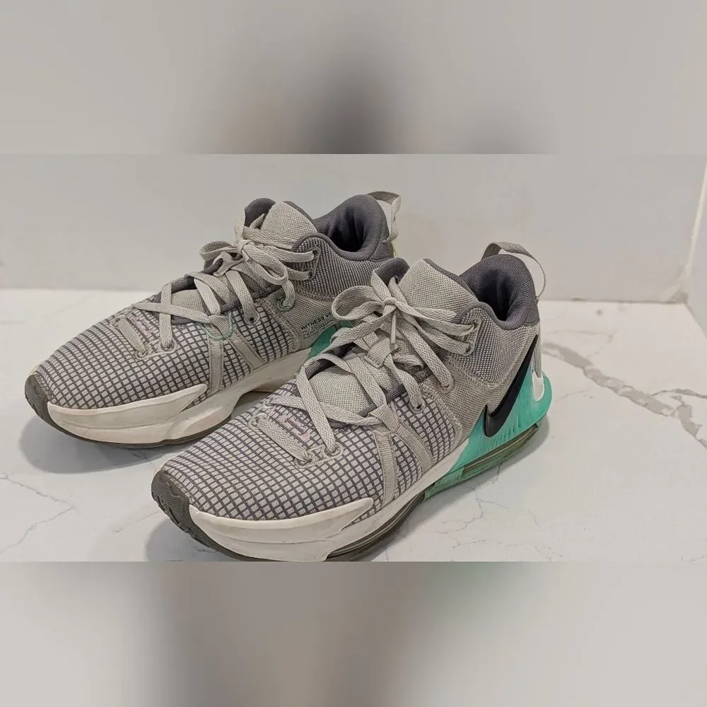 Nike LeBron Witness 7 Low Flat Pewter Mint DM1123-006 Sneakers Men 11.5 High Top